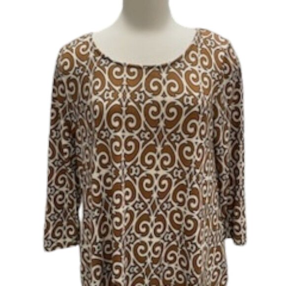Jade By Jane Boho Print Tunic Dress L Swirl Festival Flowy Weekend Comfy Chic - Picture 7 of 10